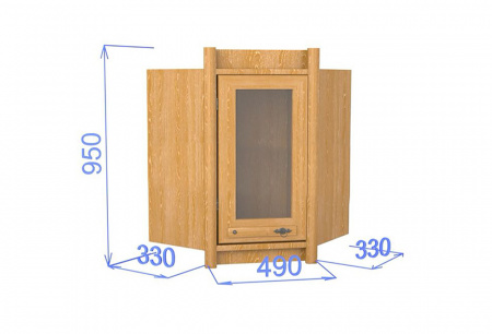 Шкаф настенный угловой со стеклом на 600 "Хлоя"