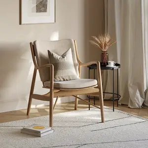 Кресло из массива дуба "Comfort Home" с мягким элементом из текстиля/экокожи