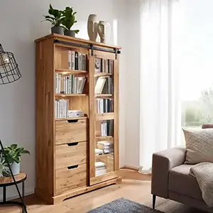 Шкаф с витриной из массива дуба "Railway V2"