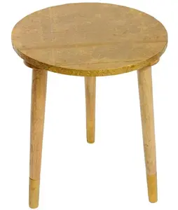 Столик 15" (дерево, латунь, золотой)