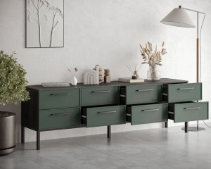 Тумба ТВ с 8 ящиками "Nicole" зеленый NEM03G купить в интернет магазине Мебельный Салон. Звоните +7 495 743 46 14