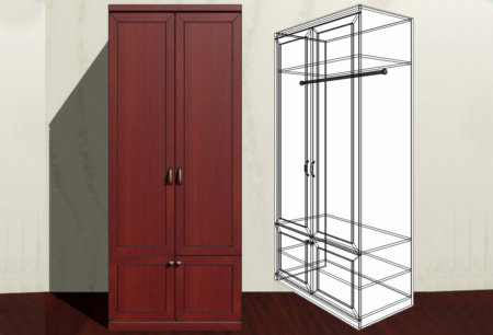 Шкаф 2-дв для одежды "Олимпия" модуль