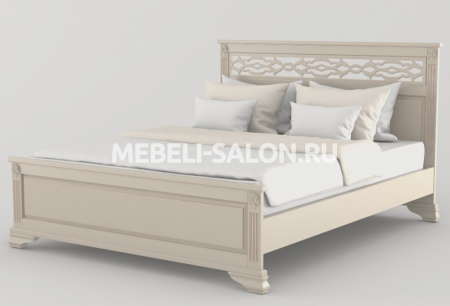 Кровать "Верона" из массива MB.10 Бук + МДФ M-18 Ваниль