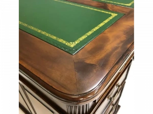 Стол письменный 160  двухтумбовый с зеленой кожей MSU.104 GREEN купить в интернет магазине Мебельный Салон. Звоните +7 495 743 46 14