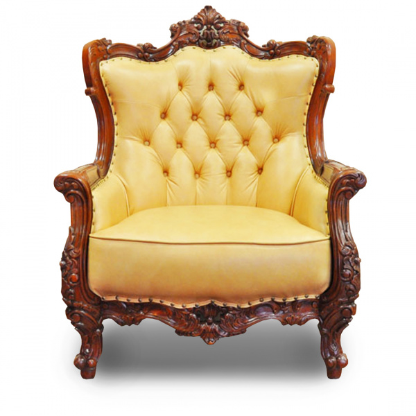 Кресло из массива FS09-1 кожа купить в интернет магазине Мебельный Салон. Звоните +7 495 743 46 14