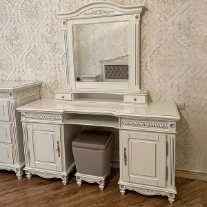 Стол туалетный с зеркалом "Карина" Слоновая кость 2367-2368 купить в интернет магазине Мебельный Салон. Звоните +7 495 743 46 14