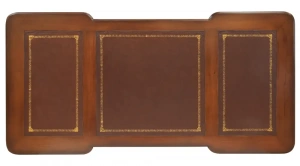 Стол письменный двухтумбовый с коричневой кожей на столешнице MSU.104 Brown купить в интернет магазине Мебельный Салон. Звоните +7 495 743 46 14