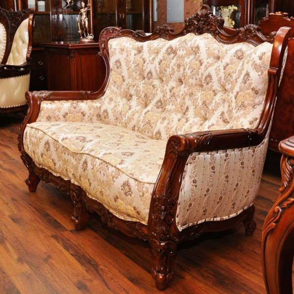 Резной диван двухместный FS09-2 купить в интернет магазине Мебельный Салон. Звоните +7 495 743 46 14